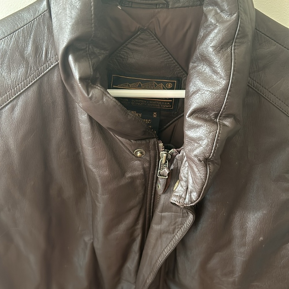 Eddie Bauer premium quality, goose town, brown genuine leather vintage vest RARE - Picture 5 of 9